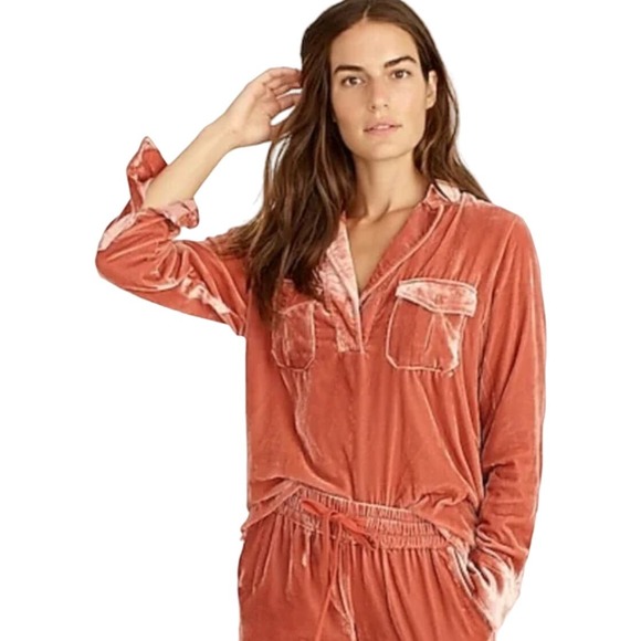 J. Crew Velvet Patch Pocket Popover shirt SMALL - Picture 3 of 7